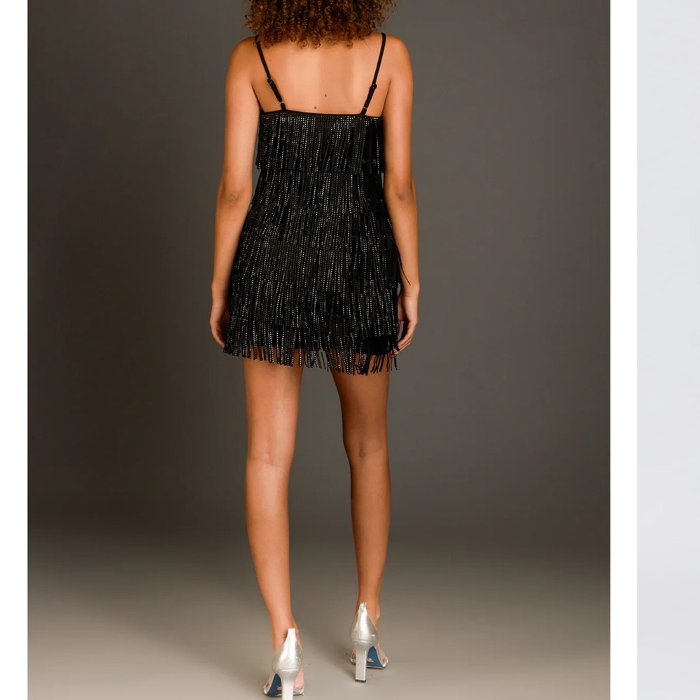 SUEDE FRINGE MINI DRESS